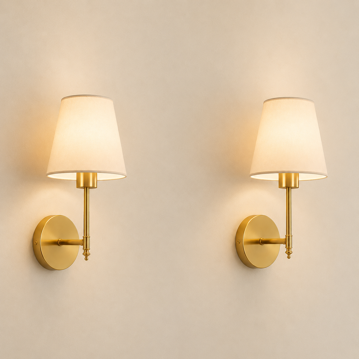 Rechargeable Wall Light | Fabric Shade Sconce Bedroom Living Room Battery Operated