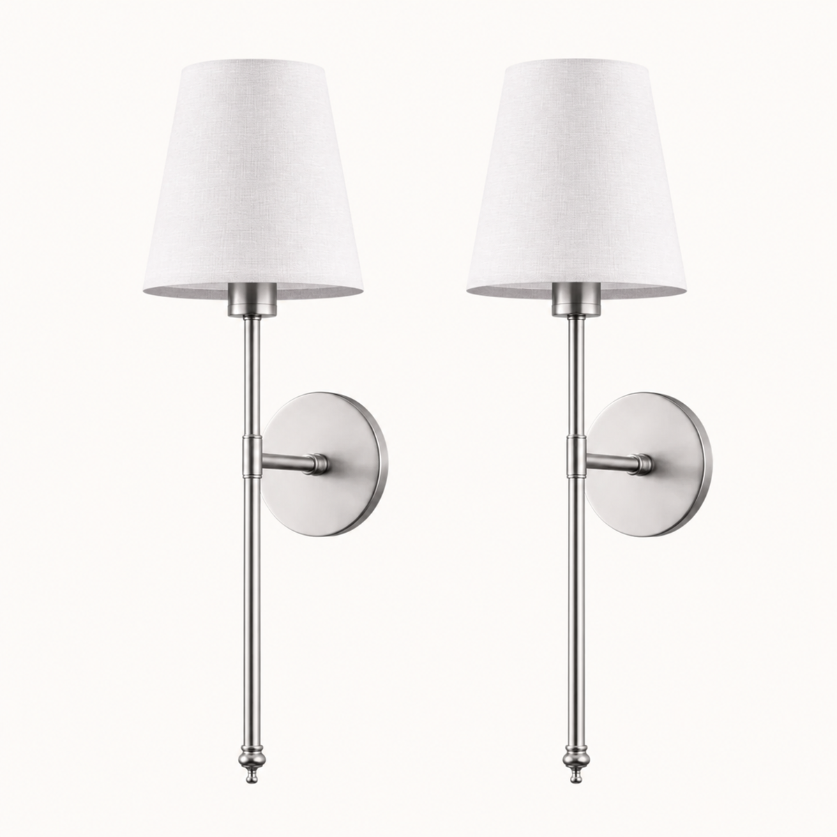Stick-On Rechargeable Wall Light | Slim Brass White Cone Shade Battery Operated