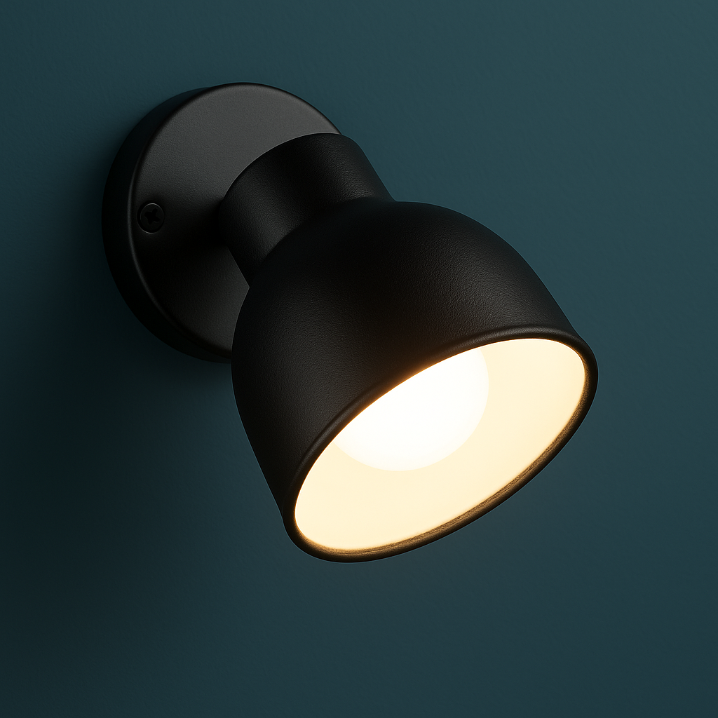 Rechargeable Wall Light | Compact Matte Black Spotlight Magnetic Mount Battery Operated