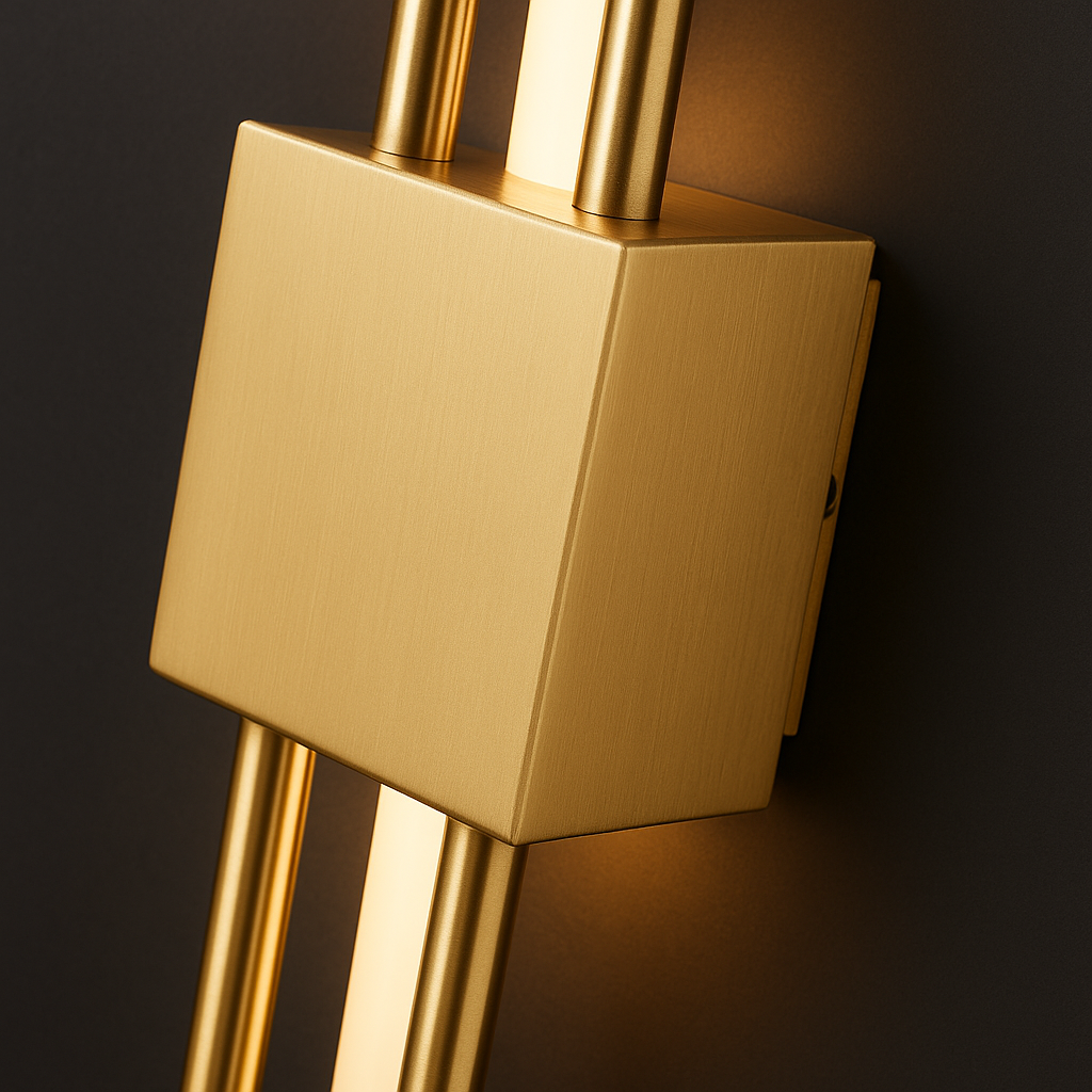 Rechargeable Vertical Bar Wall Light | Art Deco Dual-Rod Warm Integrated LED Battery Operated