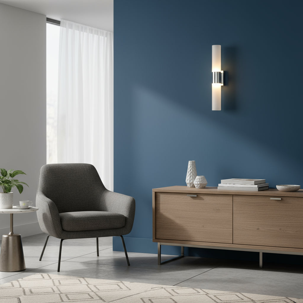 Modern Wall Light | Vertical Double-Ended Glass Tube Sconce Bedroom Indoor