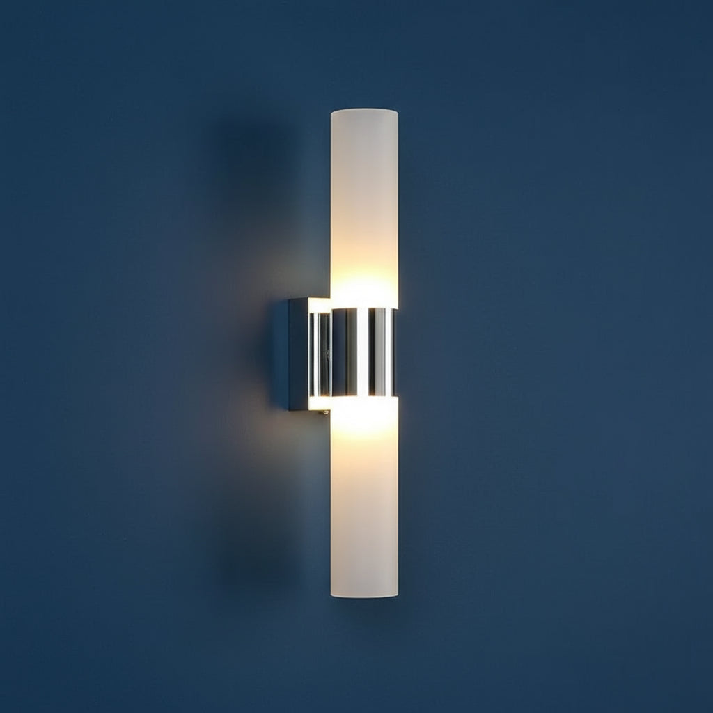 Modern Wall Light | Vertical Double-Ended Glass Tube Sconce Bedroom Indoor