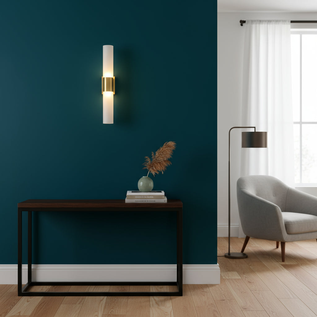 Modern Wall Light | Vertical Double-Ended Glass Tube Sconce Bedroom Indoor