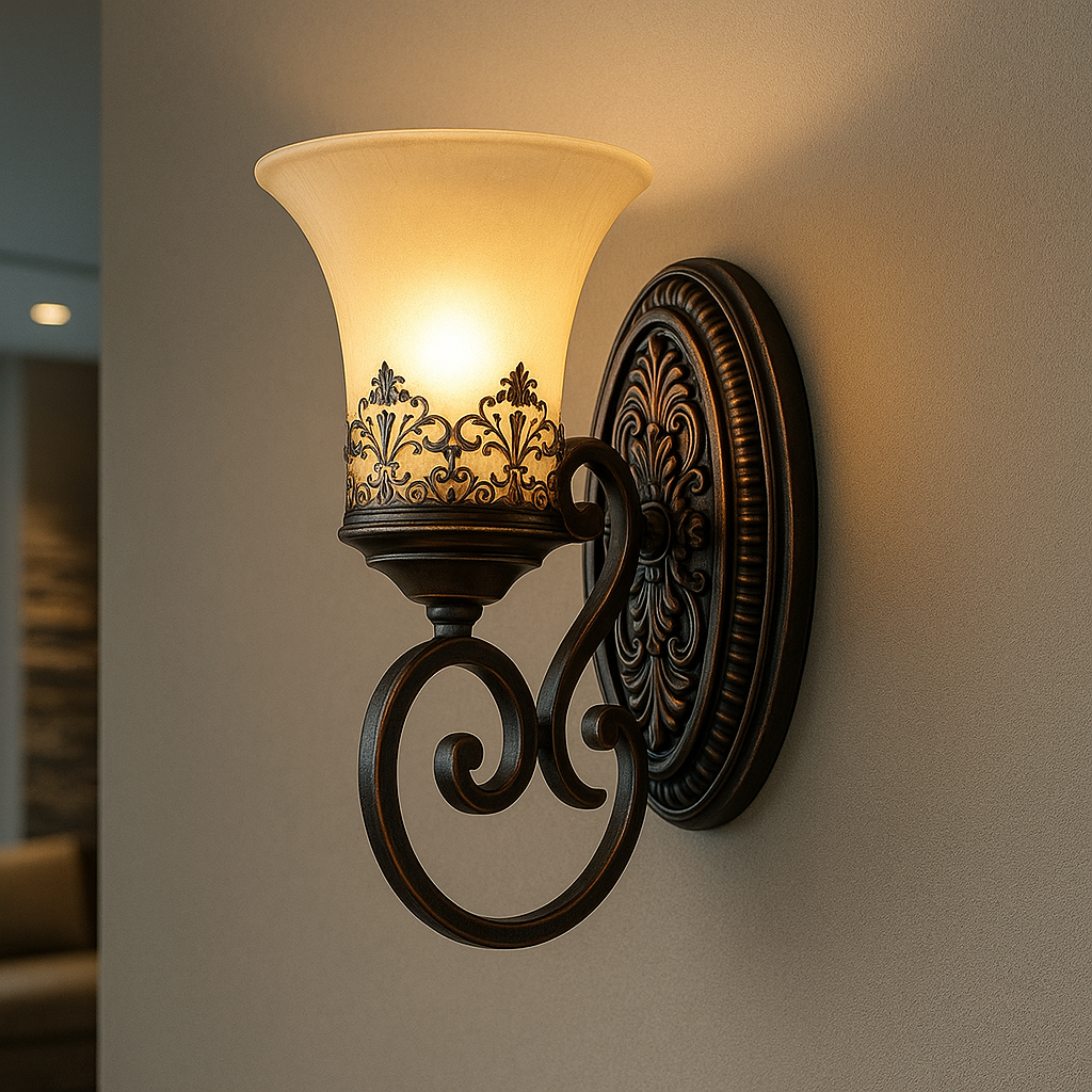Vintage Wall Light | European Retro Iron Clear Glass Sconce Hallway Indoor