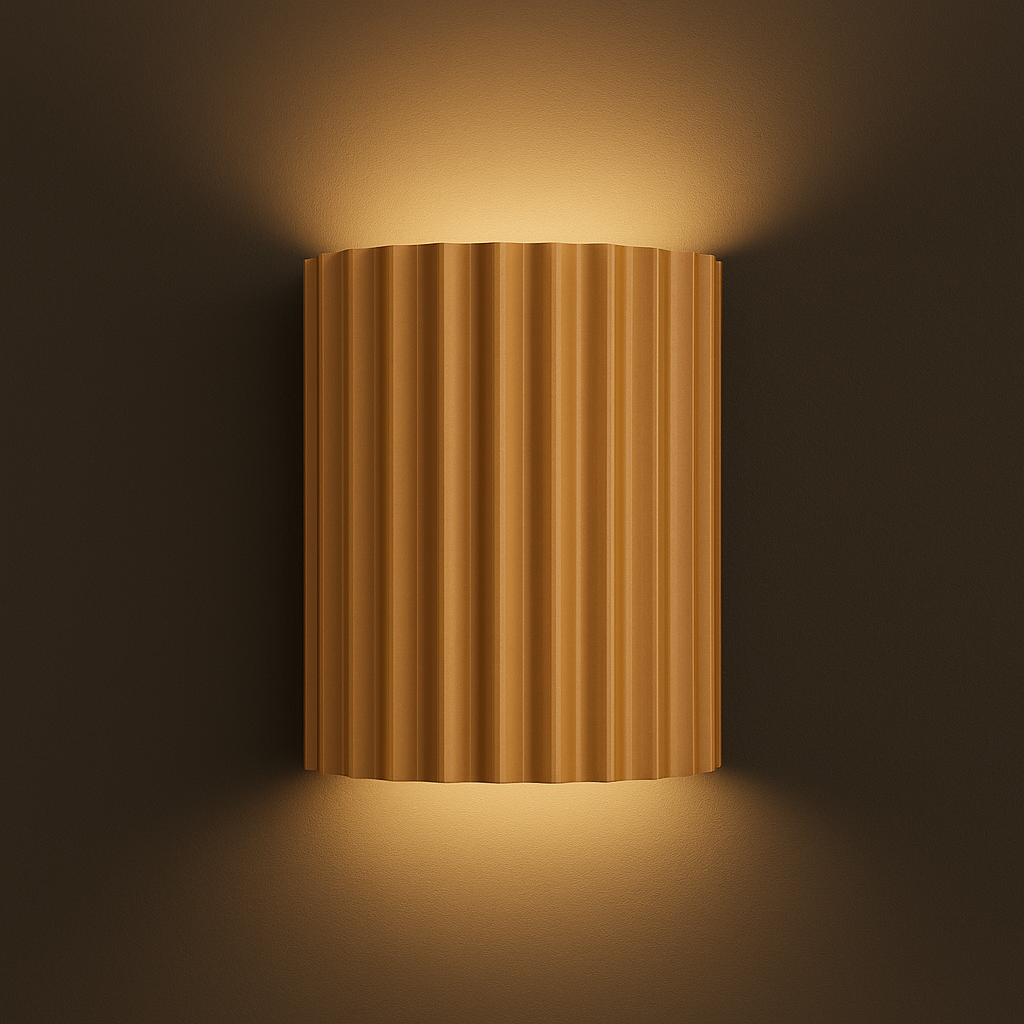 Modern Wall Light | Ribbed Resin Cylinder Sconce Indoor Lighting