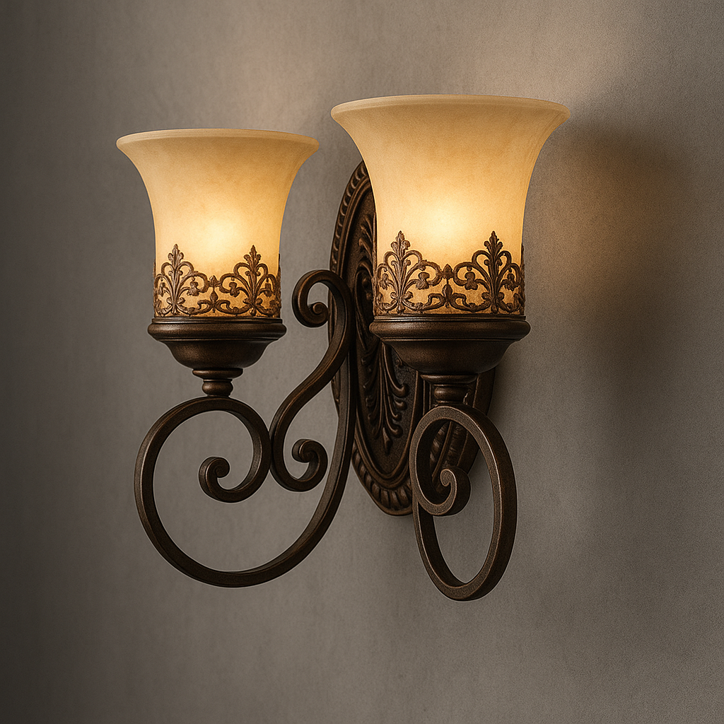 Vintage Wall Light | European Retro Iron Clear Glass Sconce Hallway Indoor