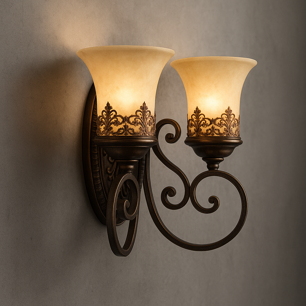 Vintage Wall Light | European Retro Iron Clear Glass Sconce Hallway Indoor