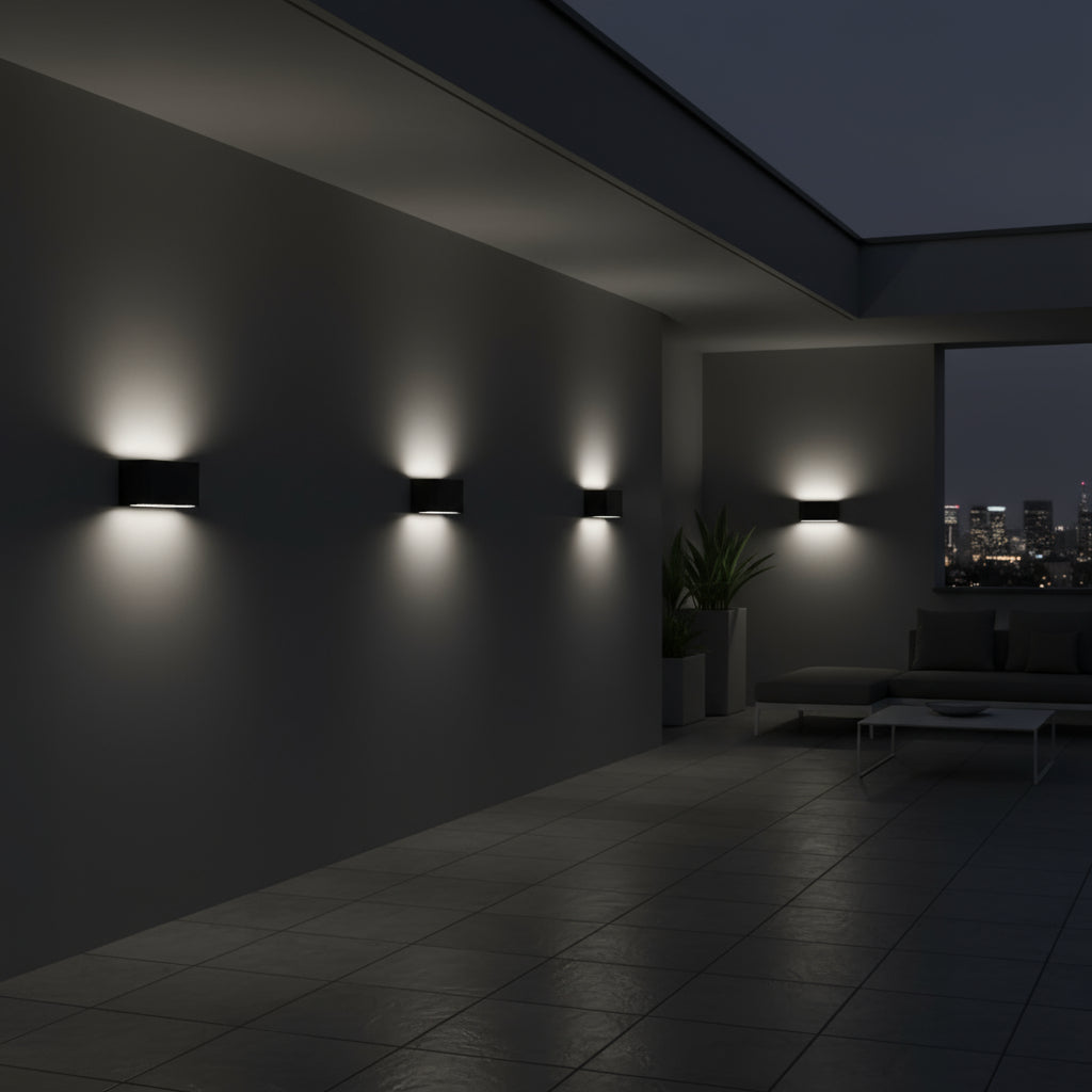 Modern Wall Light | Rectangular Up Down Aluminum LED Sconce Indoor Outdoor