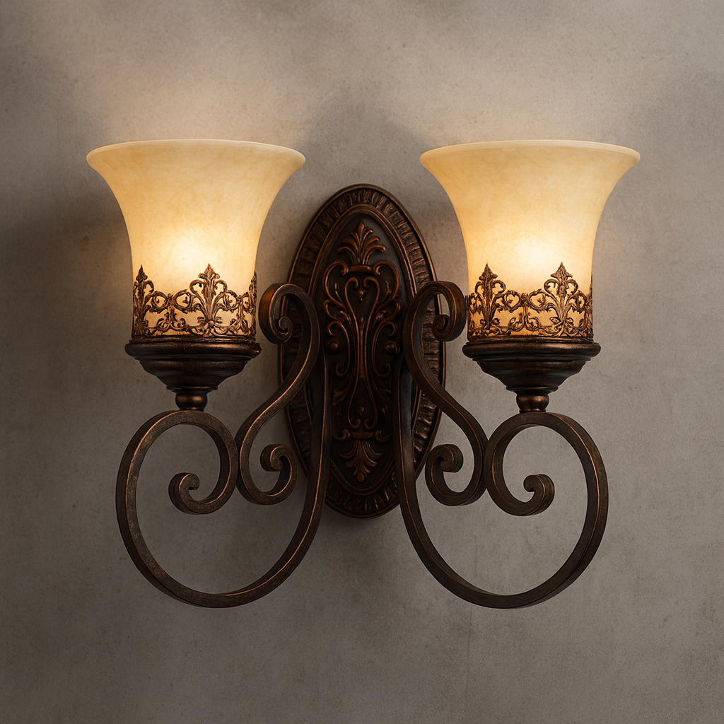 Vintage Wall Light | European Retro Iron Clear Glass Sconce Hallway Indoor