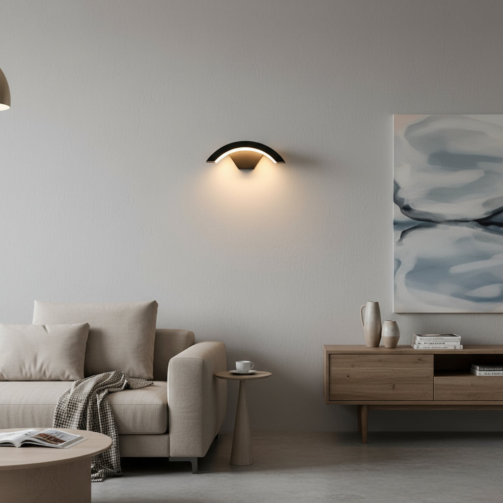Modern Wall Light | IP65 Waterproof Curved Arch LED Outdoor Sconce 10W Exterior