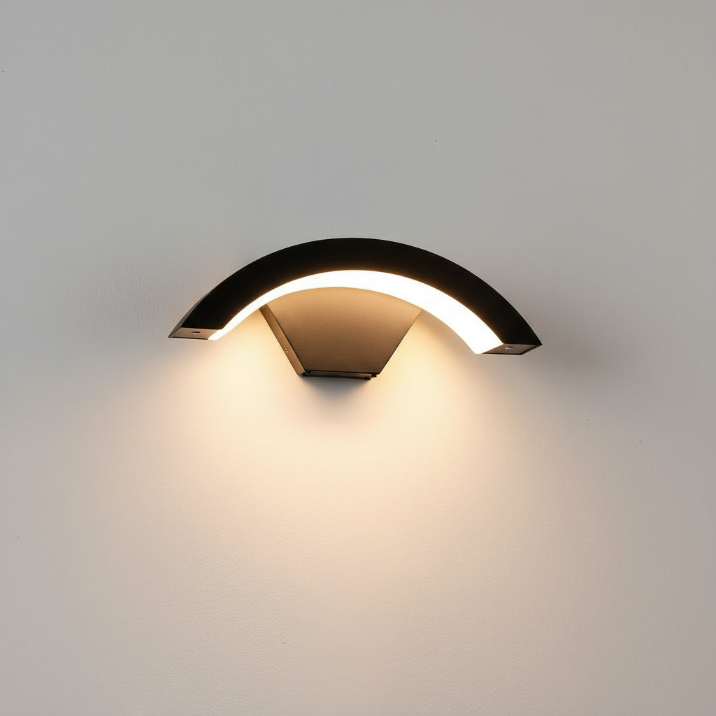 Modern Wall Light | IP65 Waterproof Curved Arch LED Outdoor Sconce 10W Exterior