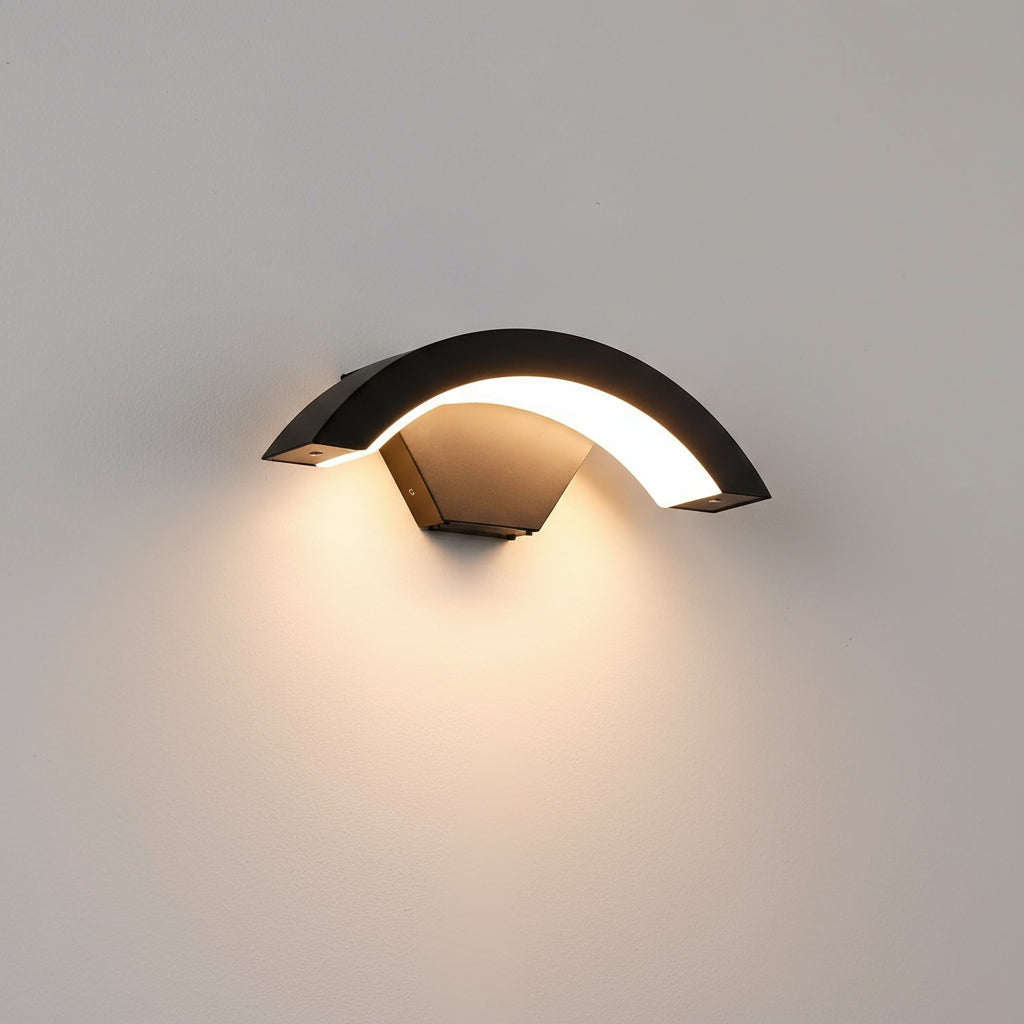 Modern Wall Light | IP65 Waterproof Curved Arch LED Outdoor Sconce 10W Exterior