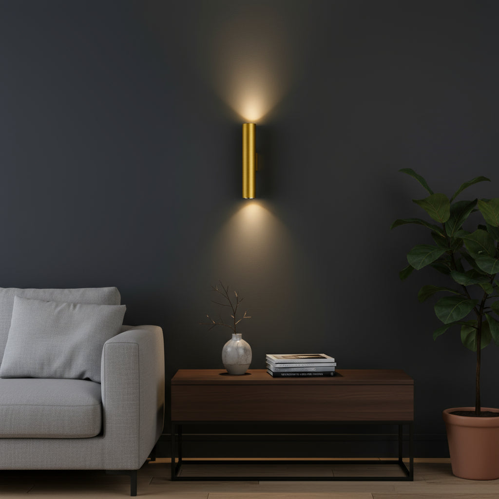 Modern Wall Light | Cylinder Minimalist Up Down Aluminum Sconce Indoor