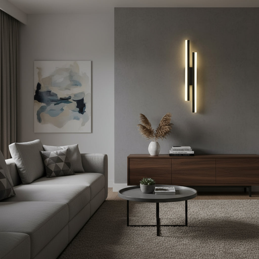 LED Wall Light | Vertical Dual-Bar Fixture 3 Colour Modes Indoor Lighting