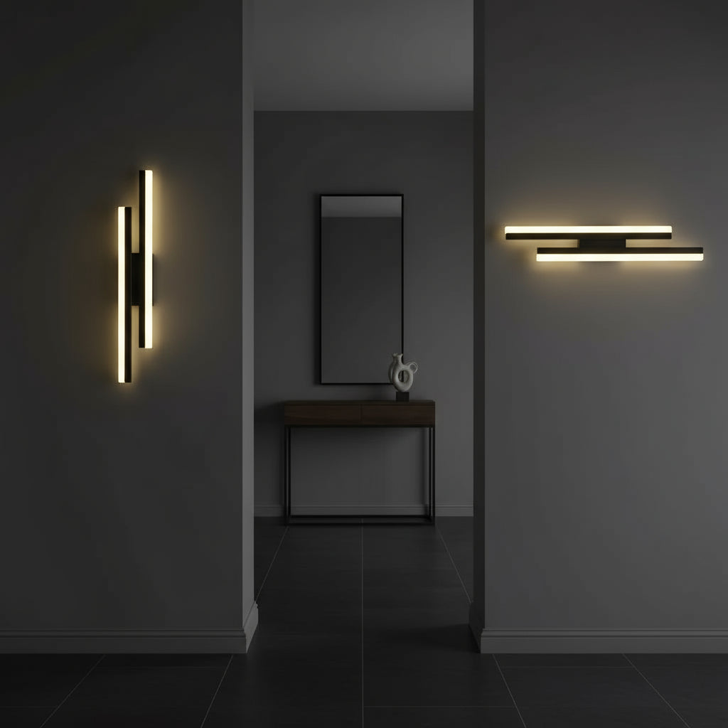 LED Wall Light | Vertical Dual-Bar Fixture 3 Colour Modes Indoor Lighting