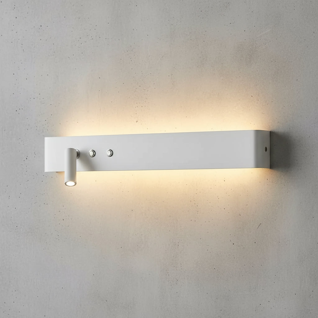LED Wall Light | Slim Aluminum Integrated Switch Adjustable Spotlight Black White