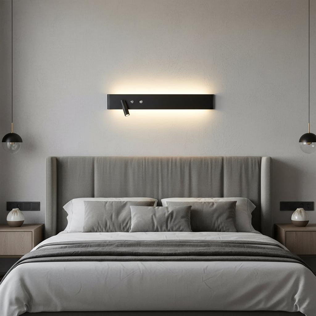 LED Wall Light | Slim Aluminum Integrated Switch Adjustable Spotlight Black White