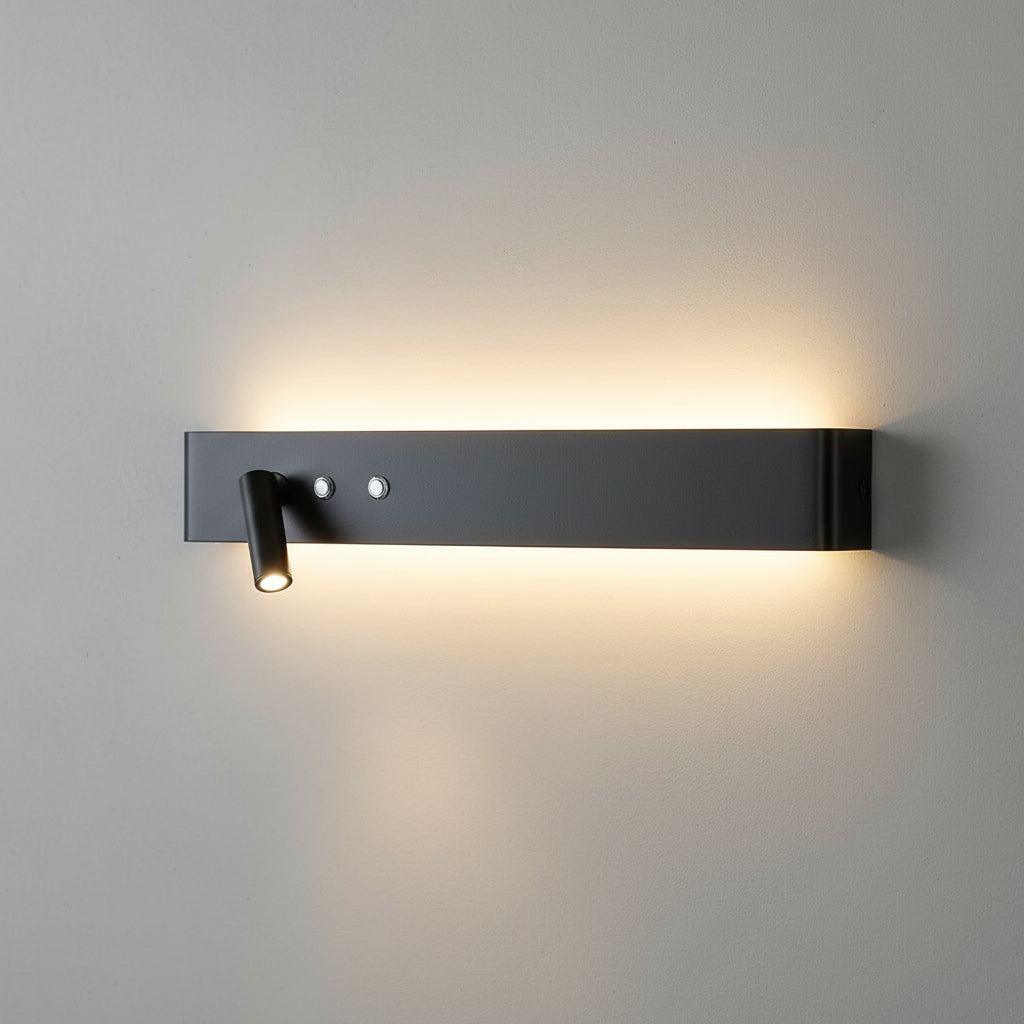 LED Wall Light | Slim Aluminum Integrated Switch Adjustable Spotlight Black White