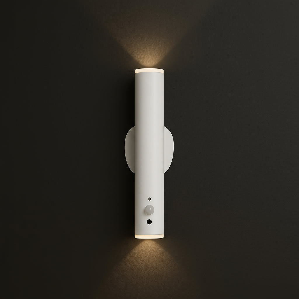 Stick-On Rechargeable Wall Light | Slim Metal Tube Remote Light Sensor Battery Operated