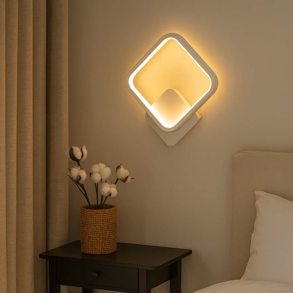 LED Wall Light | Modern Round Aluminum Milky White Silicone Shade Bedroom