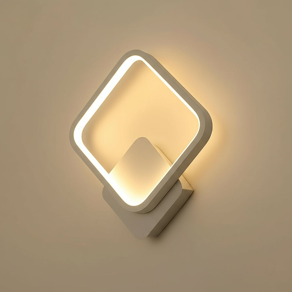 LED Wall Light | Modern Round Aluminum Milky White Silicone Shade Bedroom