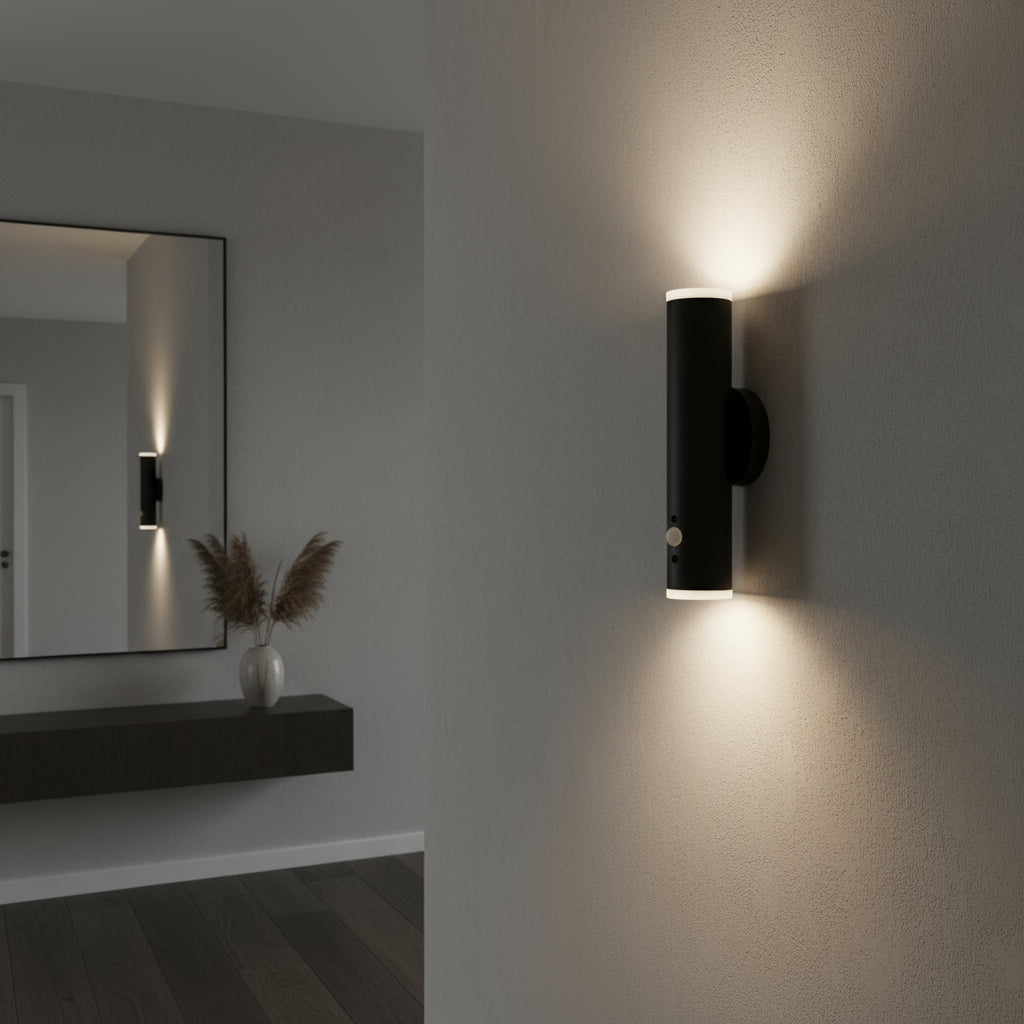 Stick-On Rechargeable Wall Light | Slim Metal Tube Remote Light Sensor Battery Operated