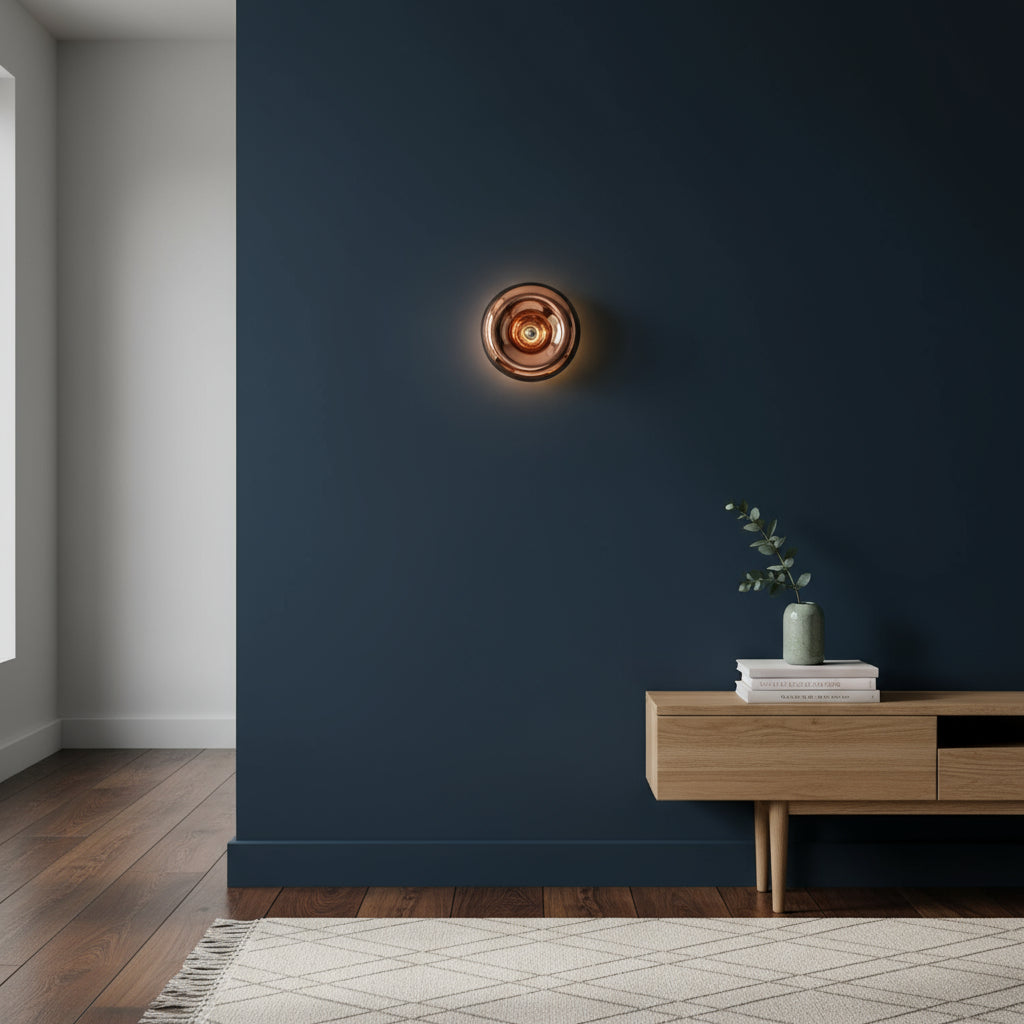 LED Wall Light | Modern Metallic Ring Sconce Glass Iron Indoor