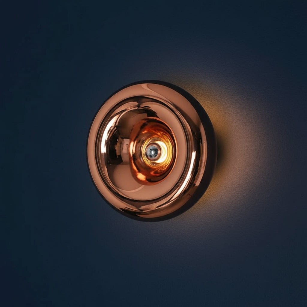 LED Wall Light | Modern Metallic Ring Sconce Glass Iron Indoor