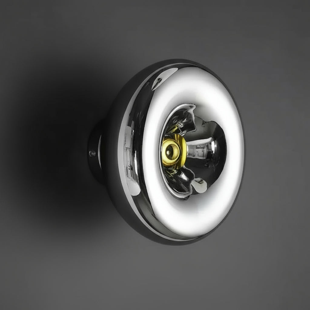LED Wall Light | Modern Metallic Ring Sconce Glass Iron Indoor