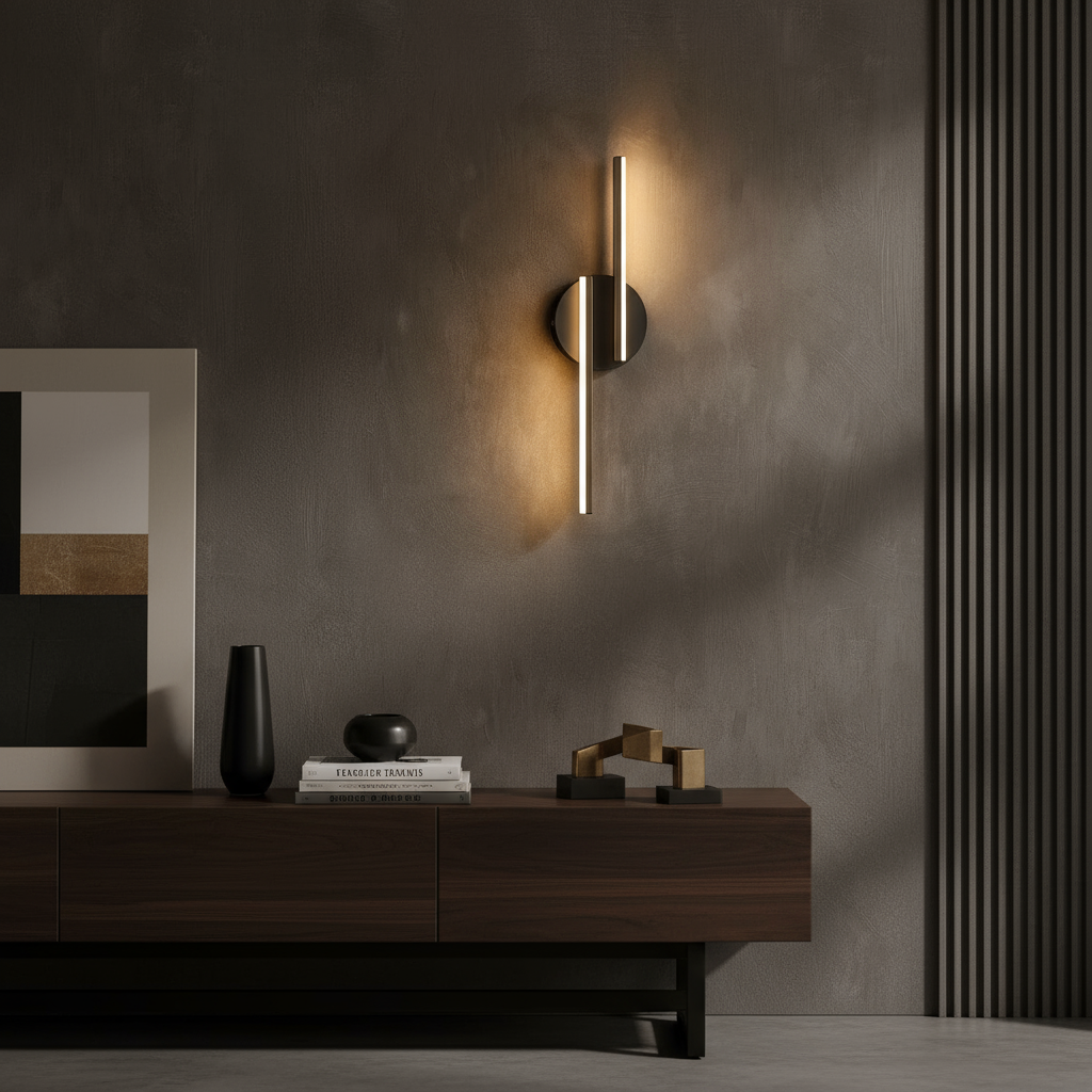 LED Wall Light | Modern Black Aluminum Dual Bar Design Sconce Indoor