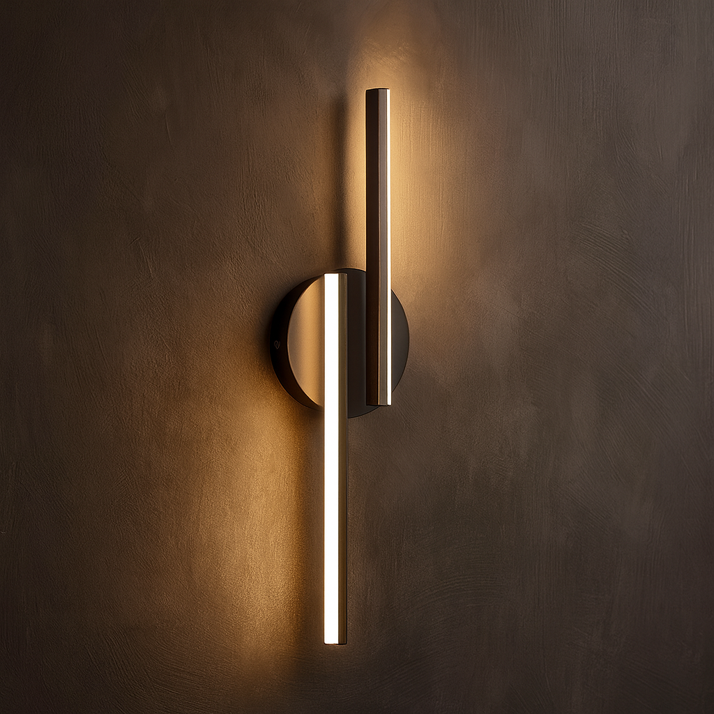 LED Wall Light | Modern Black Aluminum Dual Bar Design Sconce Indoor