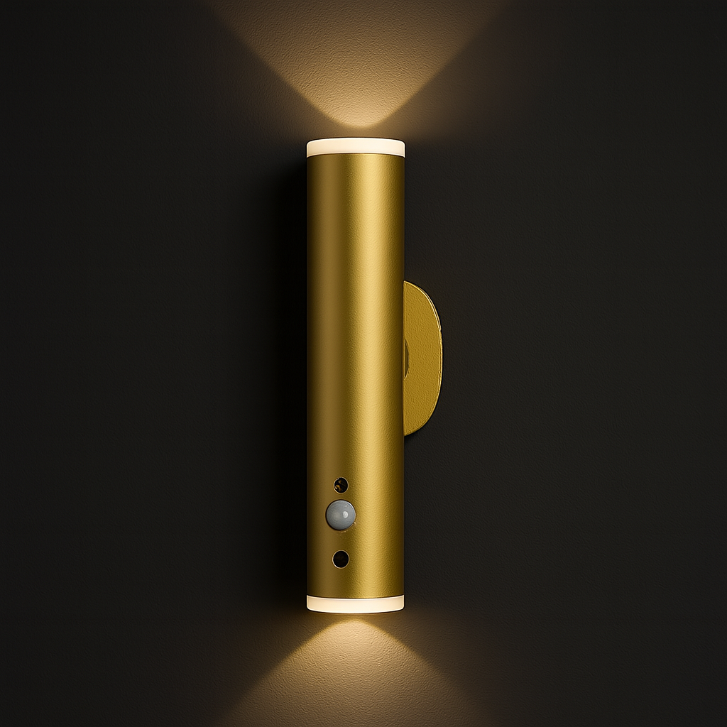 Stick-On Rechargeable Wall Light | Slim Metal Tube Remote Light Sensor Battery Operated