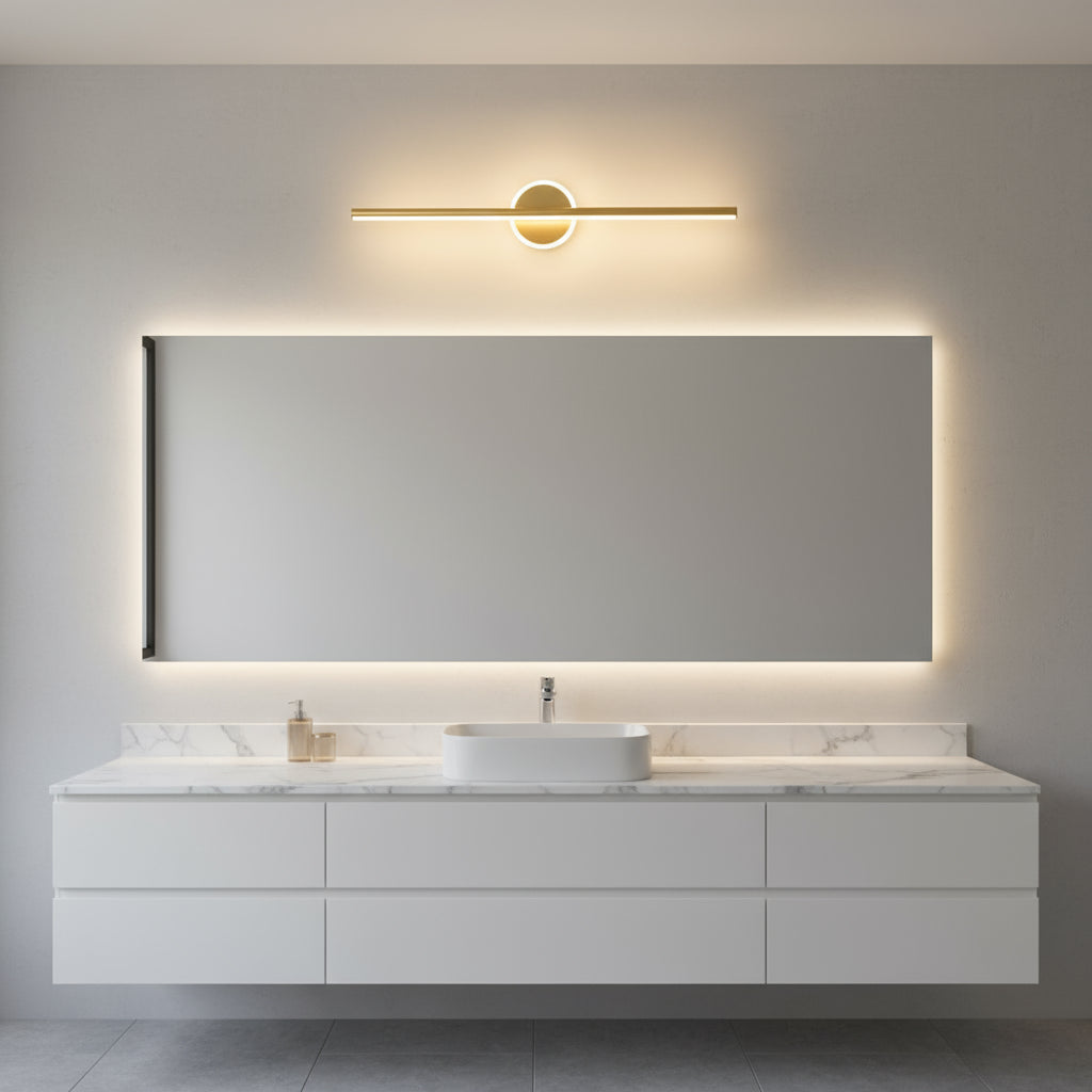 LED Wall Light | Minimalist Bar Sconce Central Ring Design Indoor
