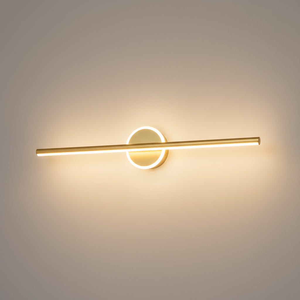 LED Wall Light | Minimalist Bar Sconce Central Ring Design Indoor