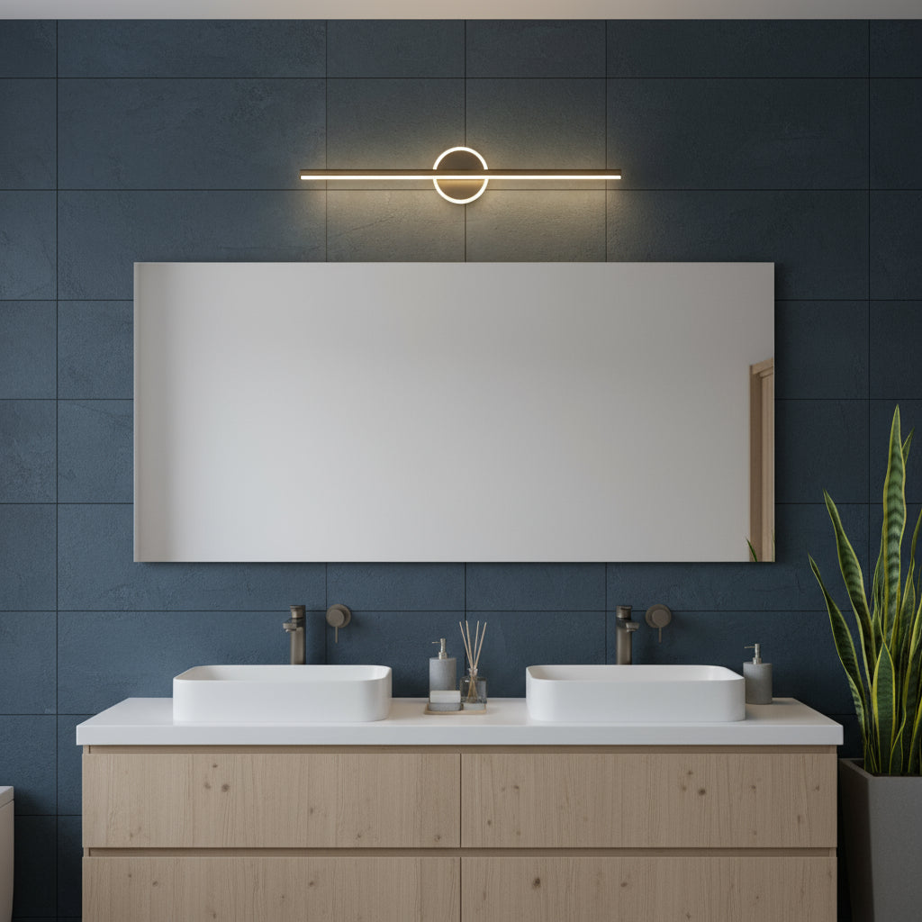 LED Wall Light | Minimalist Bar Sconce Central Ring Design Indoor