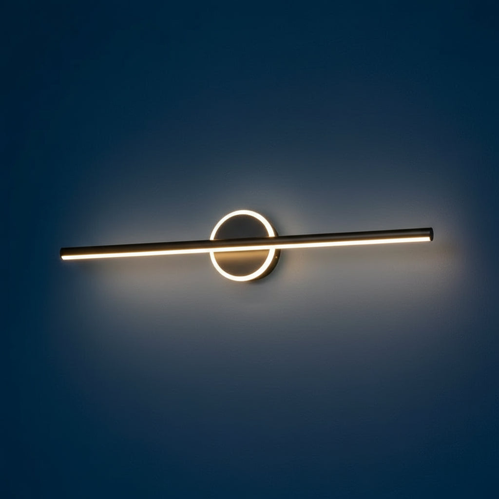 LED Wall Light | Minimalist Bar Sconce Central Ring Design Indoor