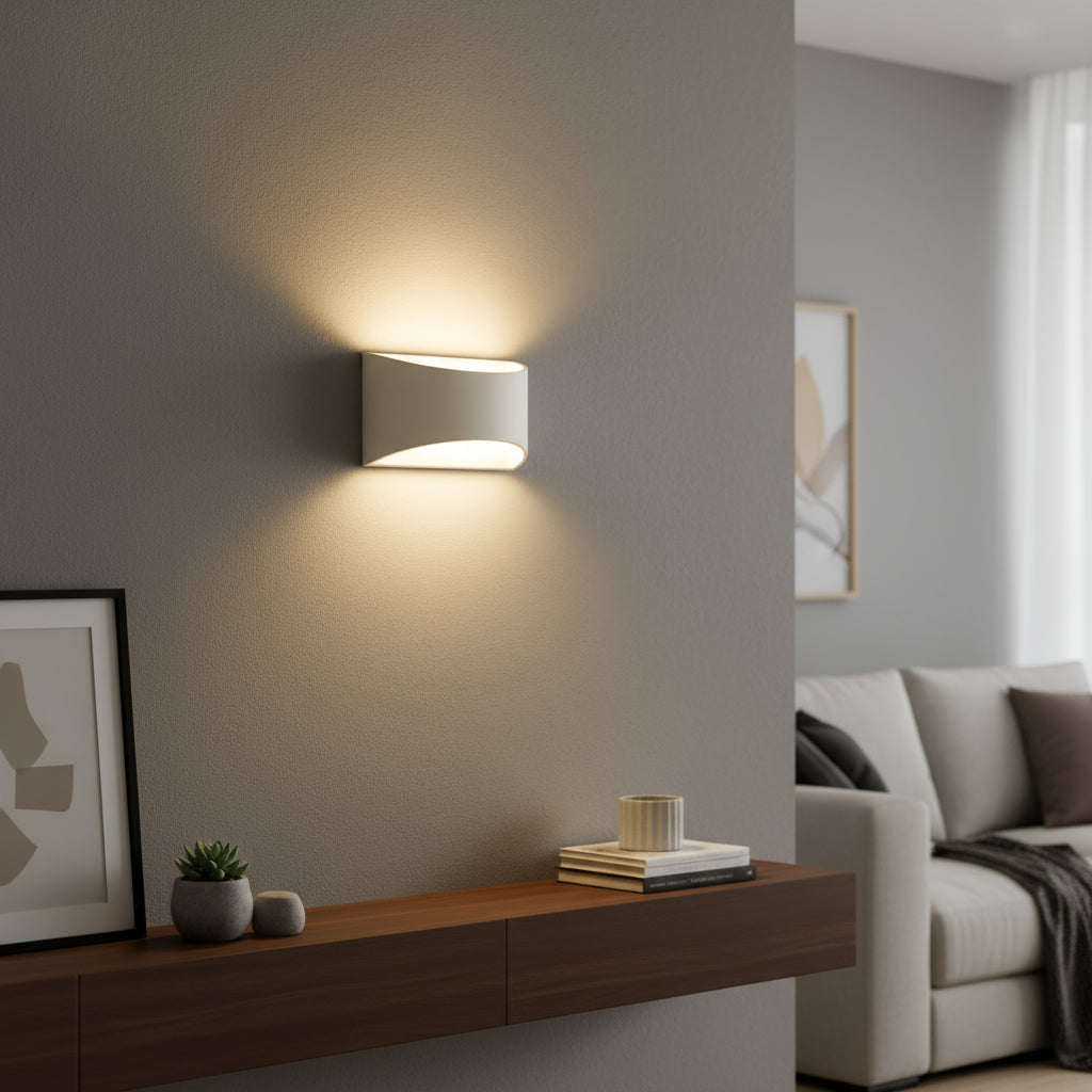 LED Wall Light | Curved Aluminium Up Down Sconce Indoor Lighting