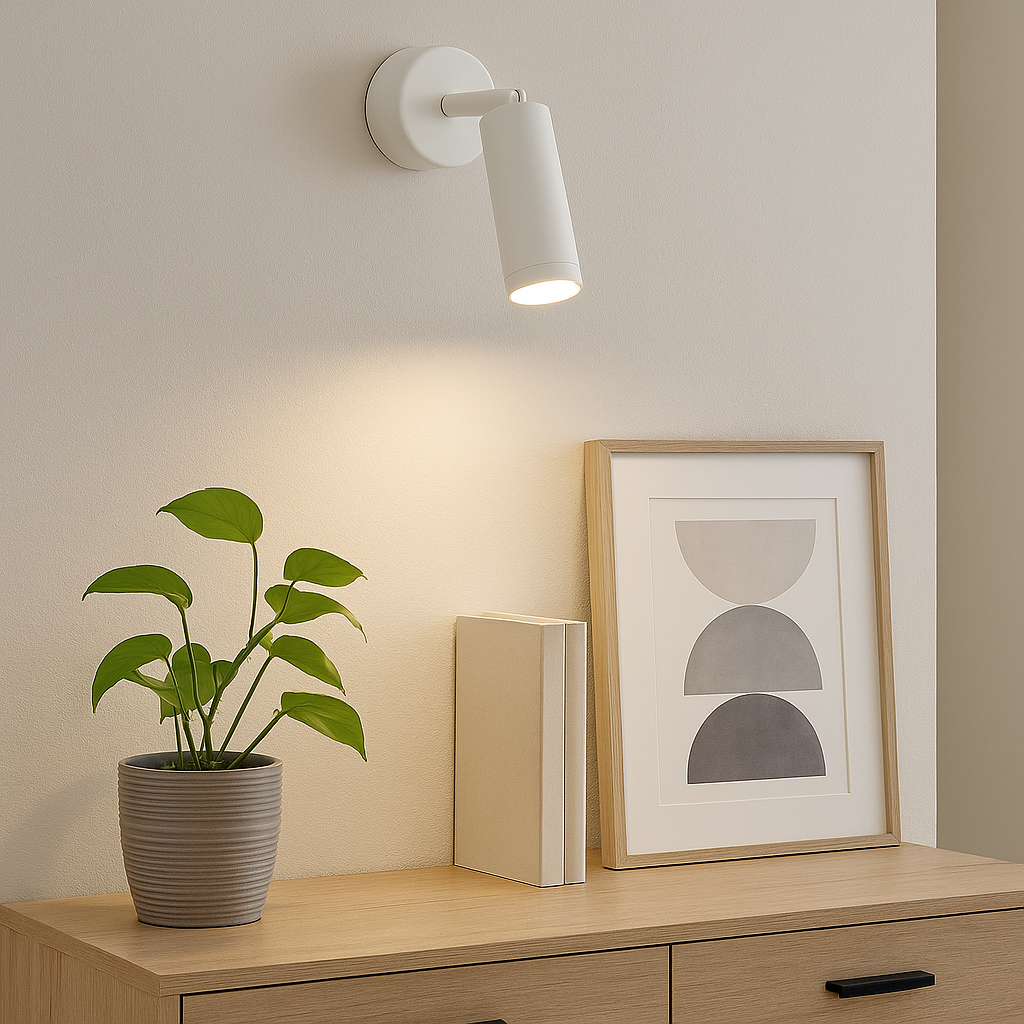 LED Wall Light | Adjustable Spotlight Black White Aluminum Indoor Lighting