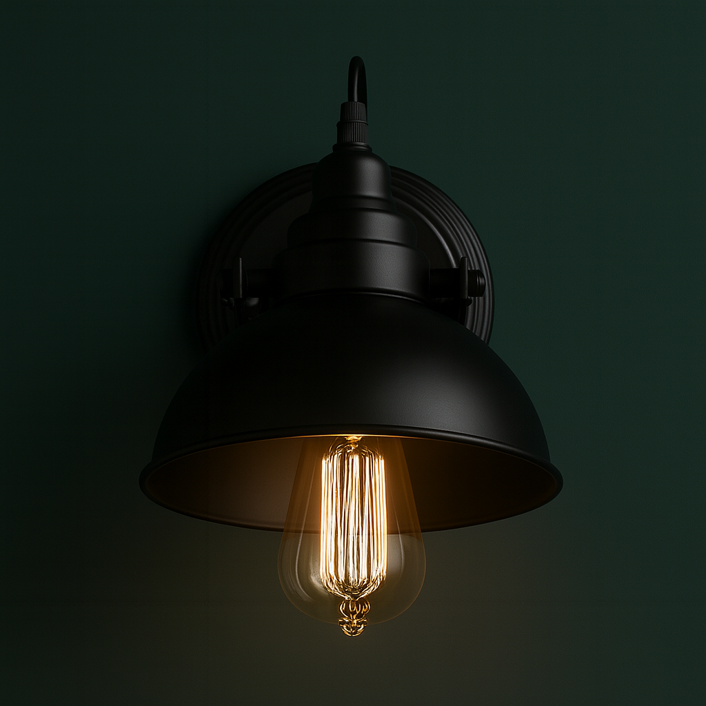 Industrial Wall Light | Vintage Black Iron Adjustable Arm Sconce Indoor