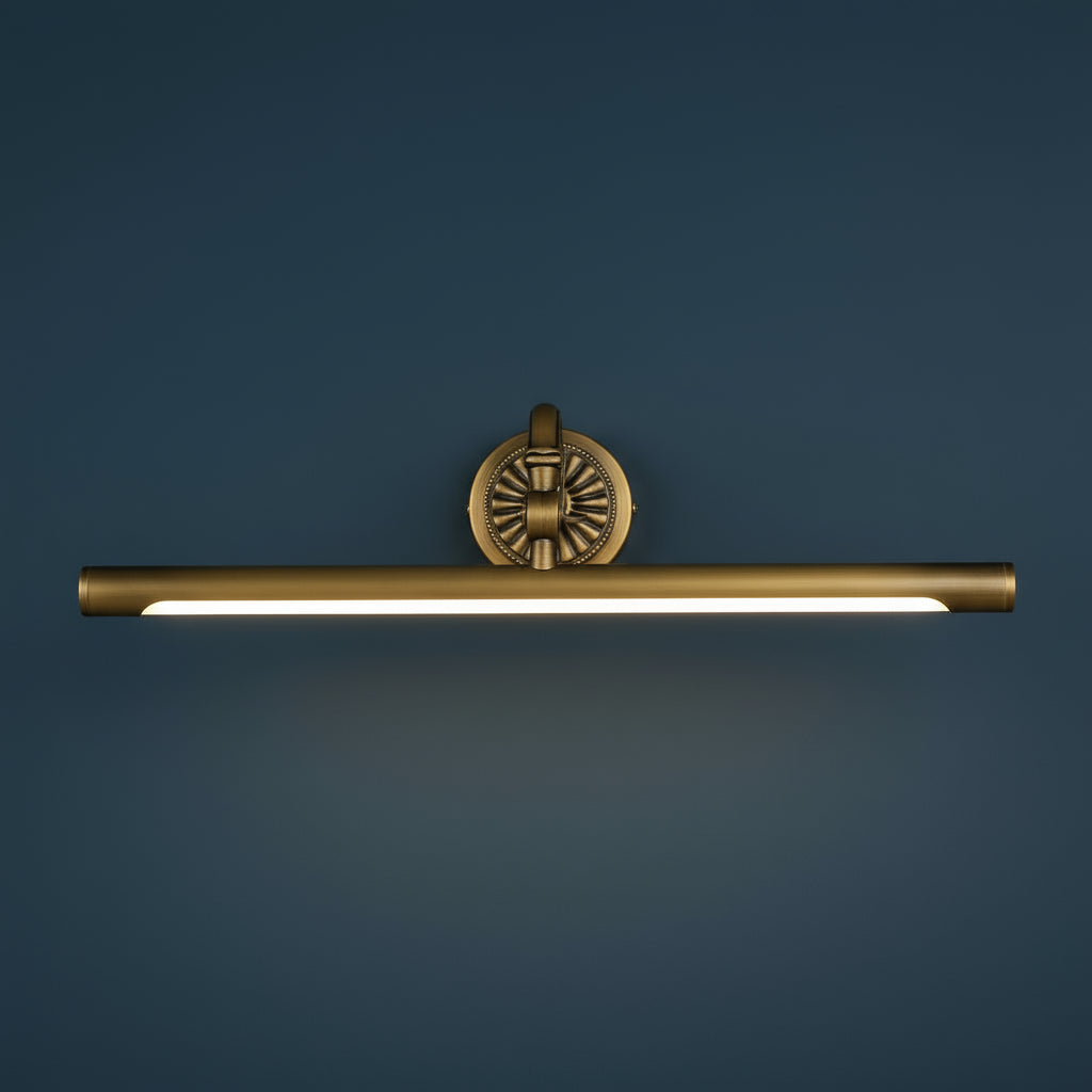 Industrial Wall Light | Antique Copper LED Picture Mirror Lamp Curved Arm Hallway