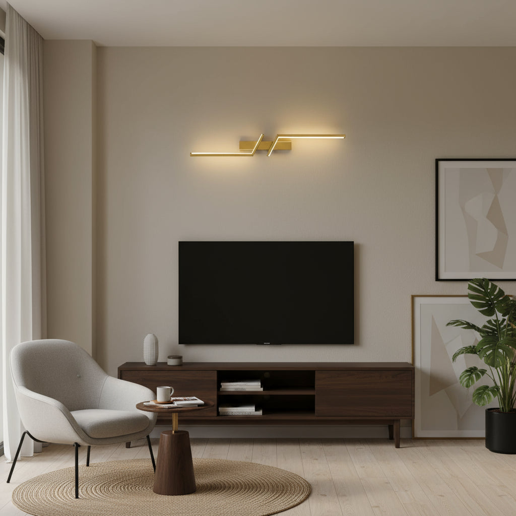Contemporary Wall Light | Aluminum Dual Zigzag LED Strips Sconce Indoor