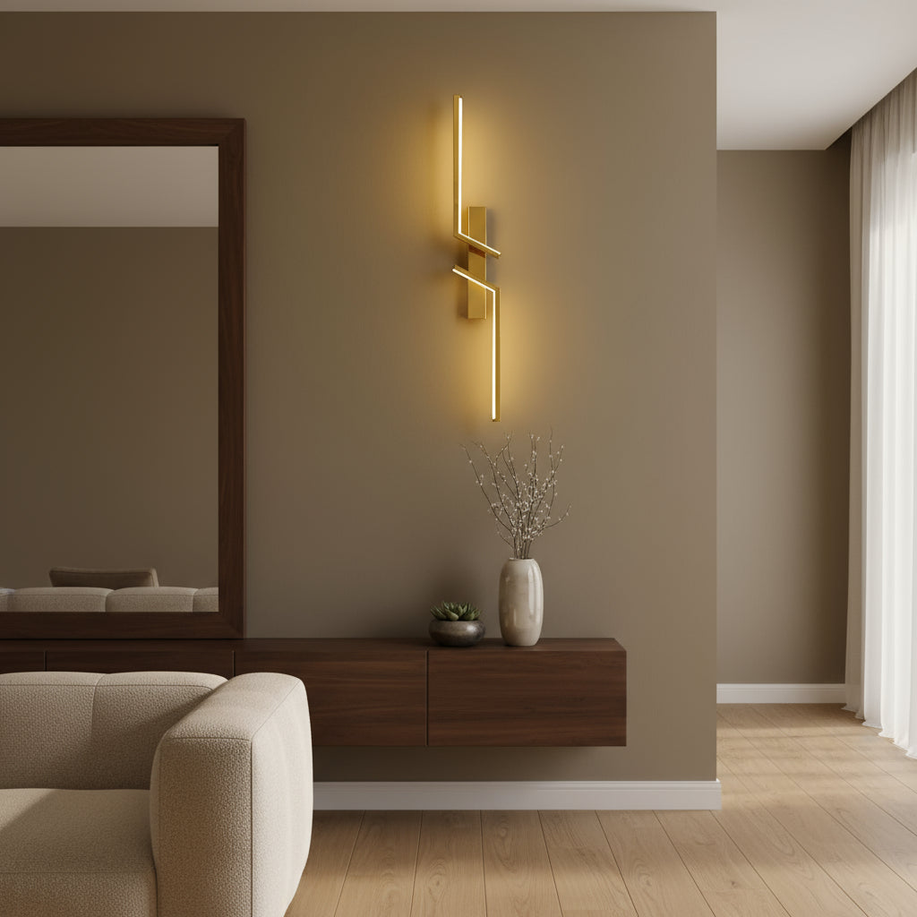 Contemporary Wall Light | Aluminum Dual Zigzag LED Strips Sconce Indoor
