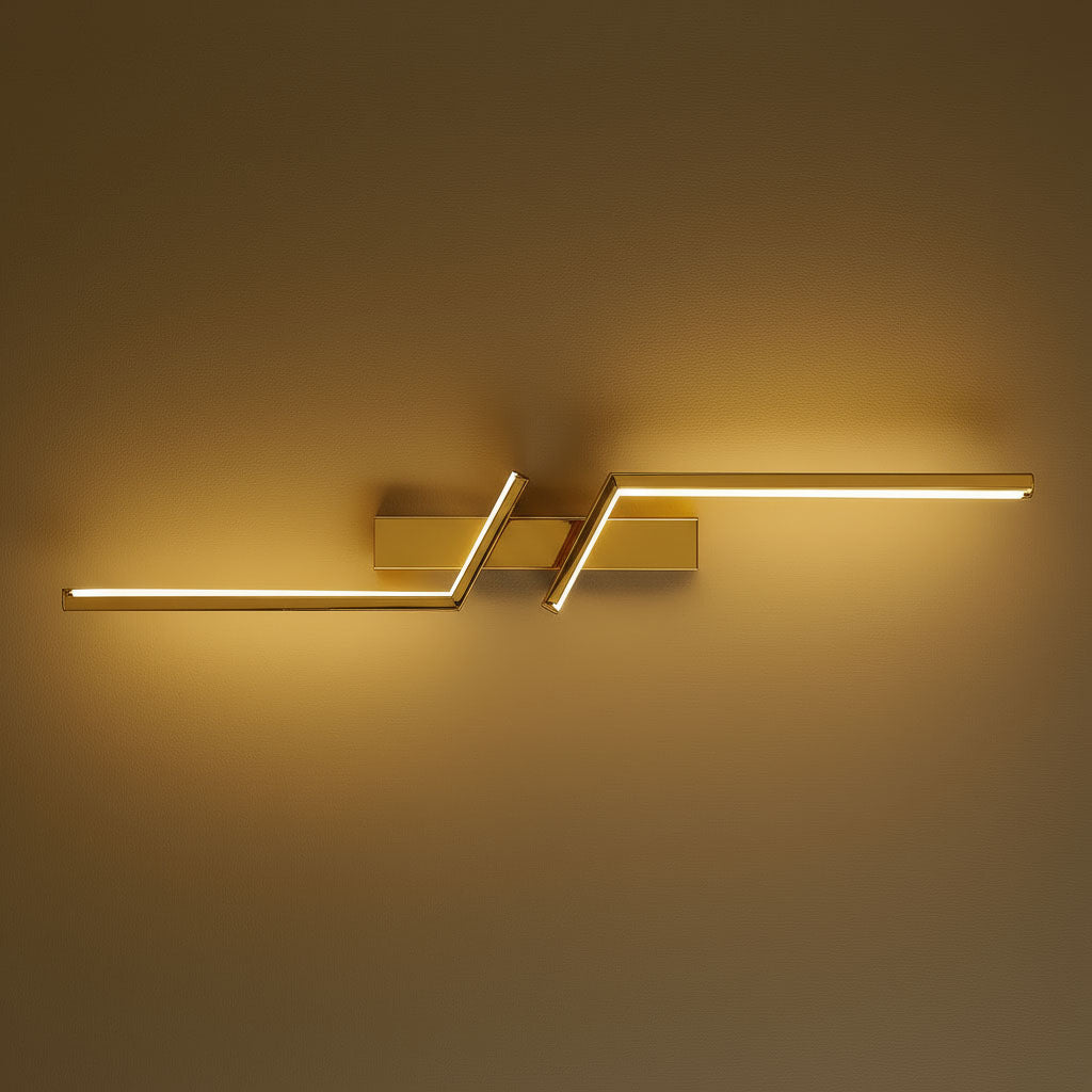 Contemporary Wall Light | Aluminum Dual Zigzag LED Strips Sconce Indoor
