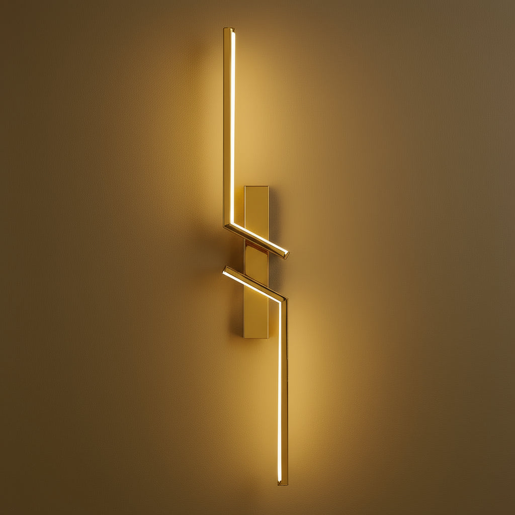 Contemporary Wall Light | Aluminum Dual Zigzag LED Strips Sconce Indoor