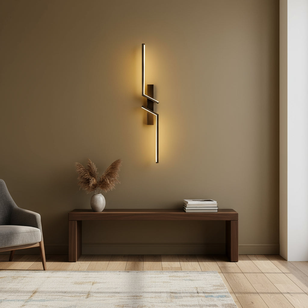 Contemporary Wall Light | Aluminum Dual Zigzag LED Strips Sconce Indoor