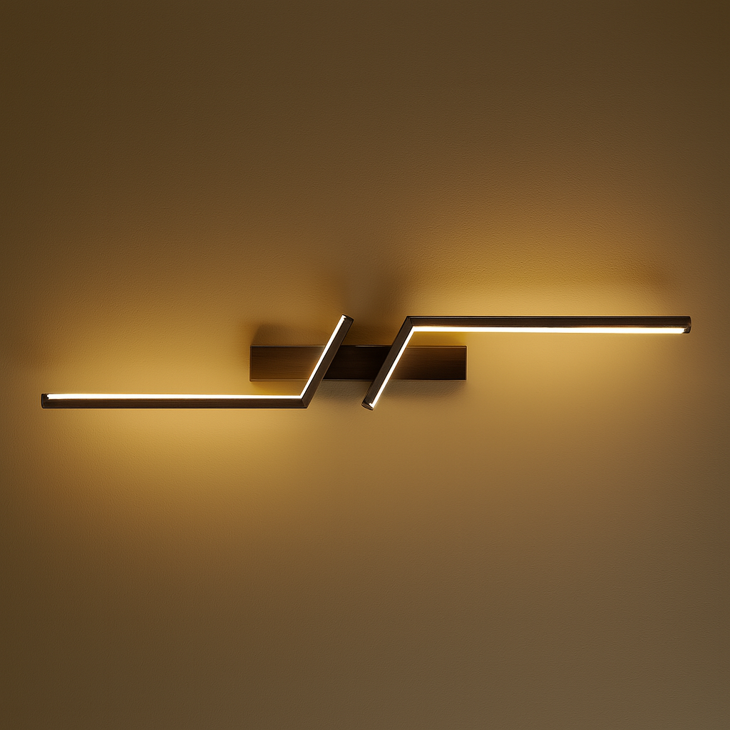 Contemporary Wall Light | Aluminum Dual Zigzag LED Strips Sconce Indoor