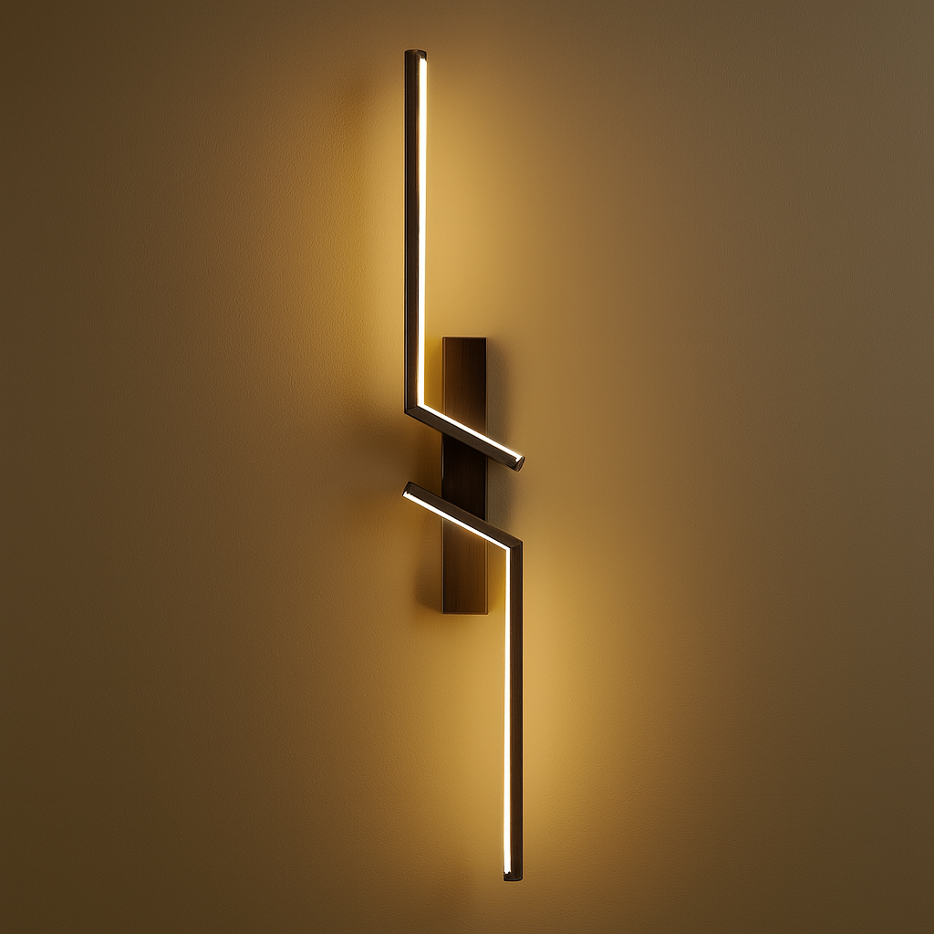 Contemporary Wall Light | Aluminum Dual Zigzag LED Strips Sconce Indoor