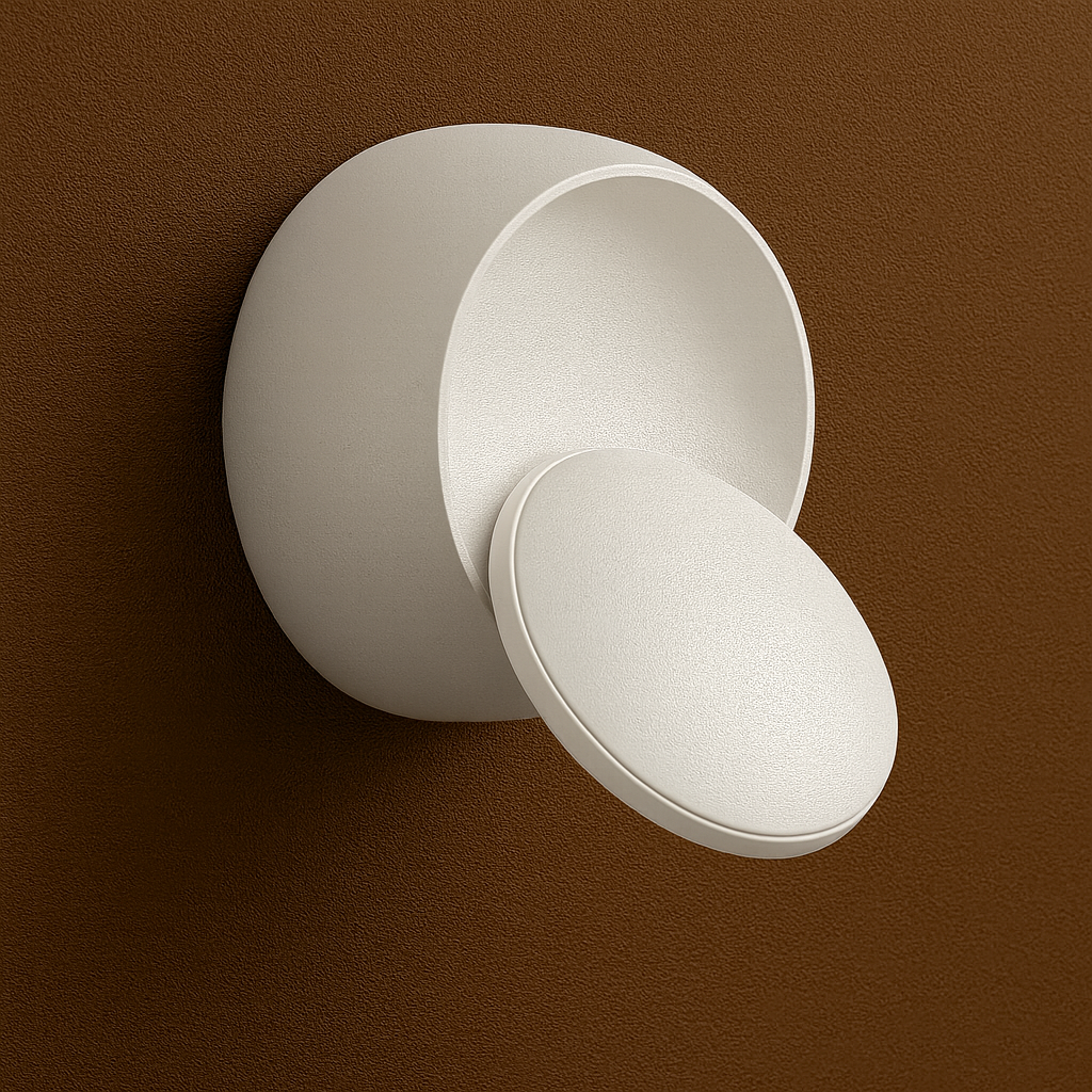 Contemporary Wall Light | Adjustable Round LED Sconce Black White Bedroom