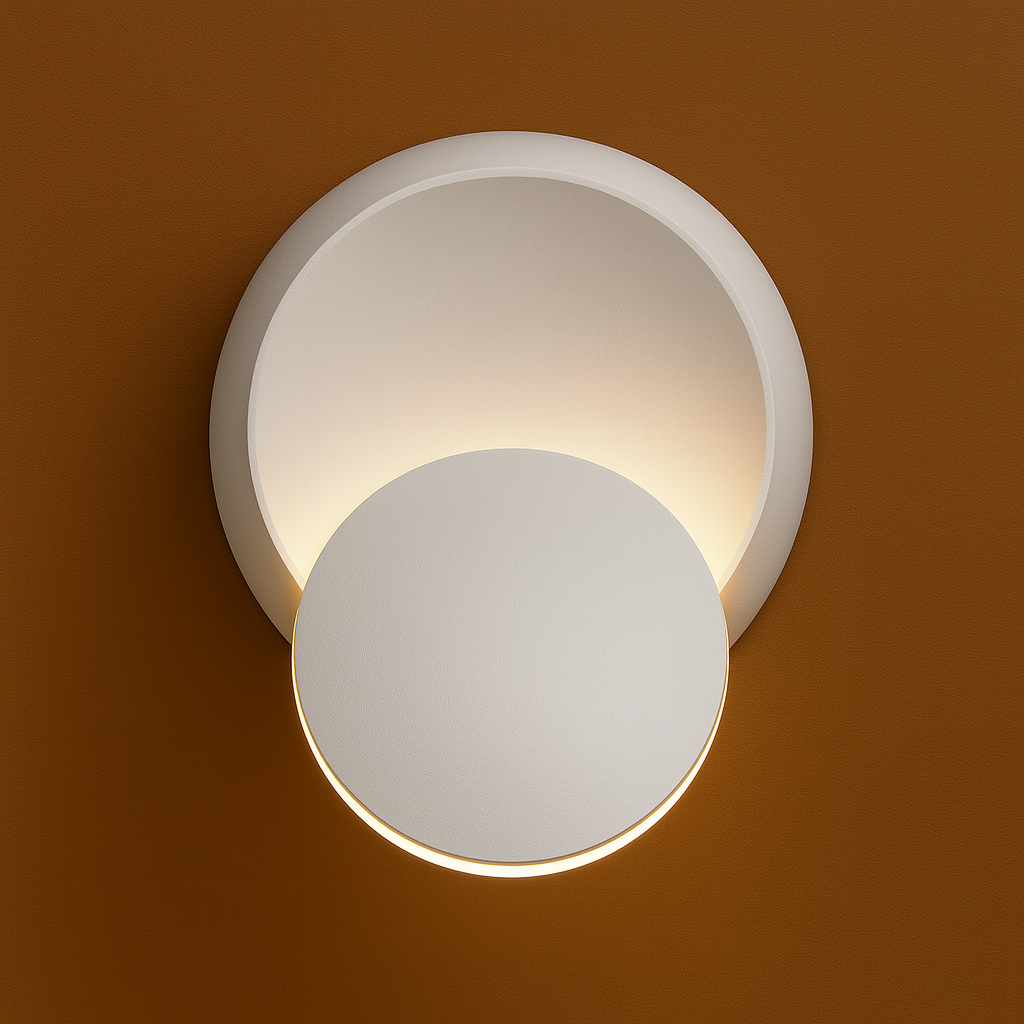 Contemporary Wall Light | Adjustable Round LED Sconce Black White Bedroom