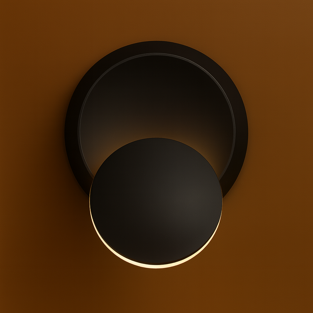 Contemporary Wall Light | Adjustable Round LED Sconce Black White Bedroom